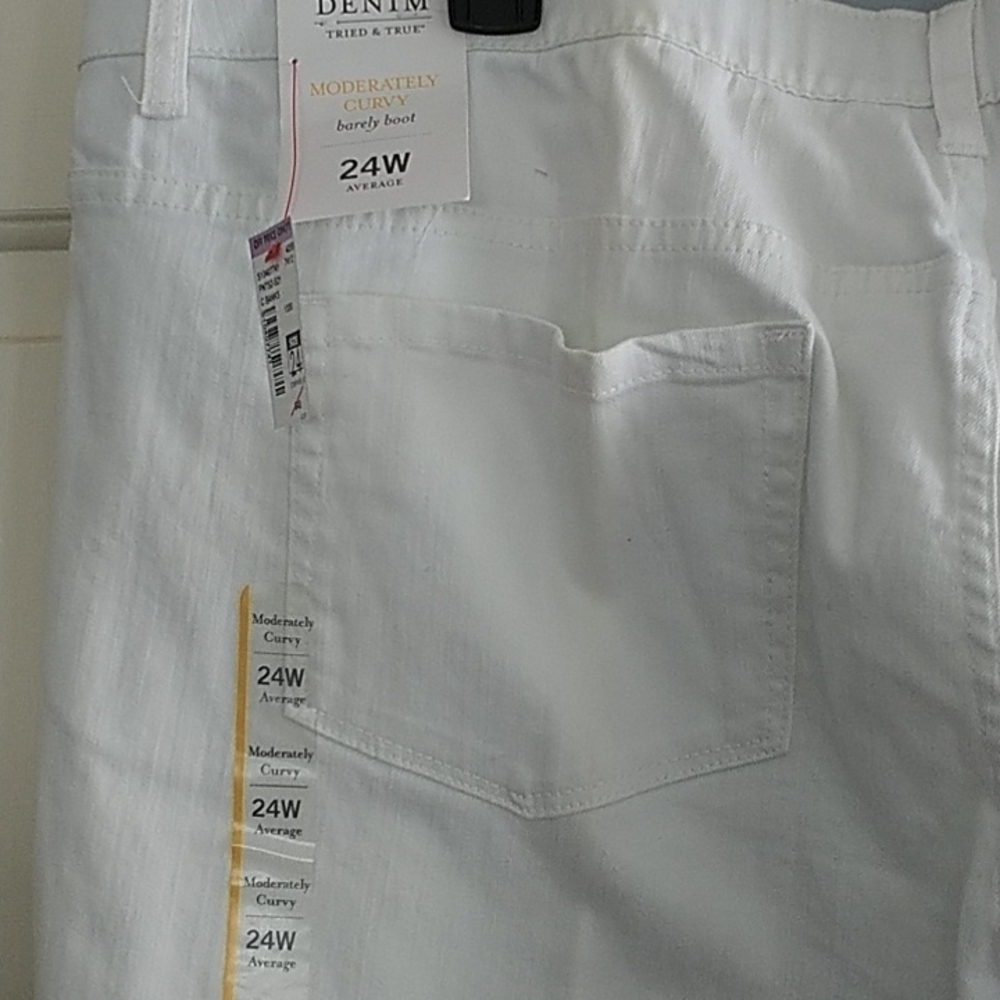 C.J.Banks White Barely Boot Stretch Jeans Plus Size 24W - Picture 2 of 10